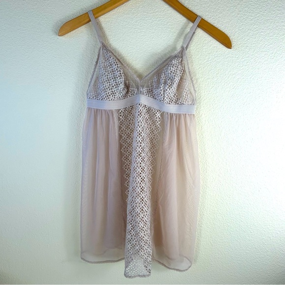 Dkny Other - DKNY Beige Sheer Lace Lingerie Baby Doll w/ Adjustable Straps, Size Large